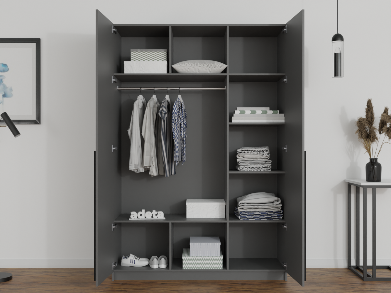 Распашной шкаф Пакс Фардал 58 grey ИКЕА (IKEA) изображение товара