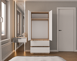 Изображение товара Распашной шкаф Мальм 313 oak white ИКЕА (IKEA) на сайте adeta.ru